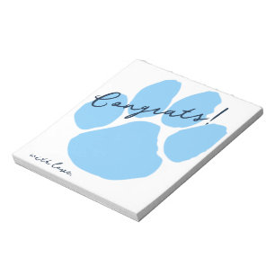 Baby blue Pawprint-Lämna av Anteckningsblocket Gra Anteckningsblock