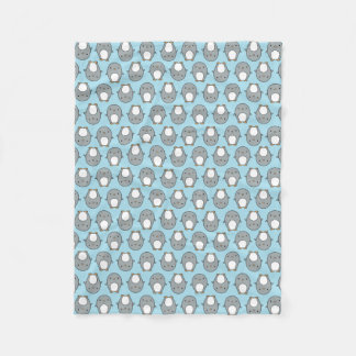 Baby Blue Pingvin Mönster Fleecefilt