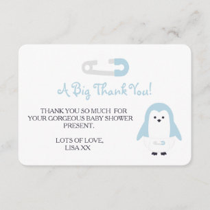 Baby blue pingvintack tack kort