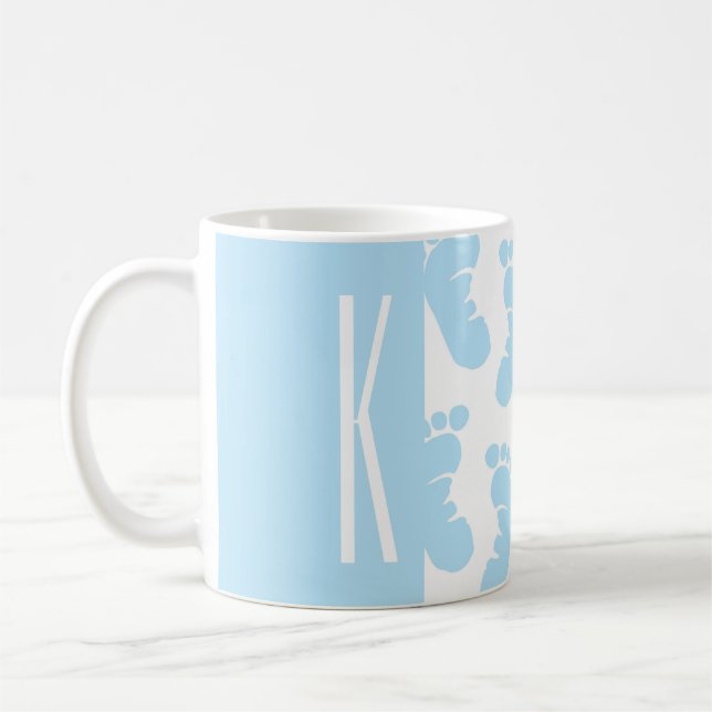 Baby blue pojkebabyfot kaffemugg (Vänster)