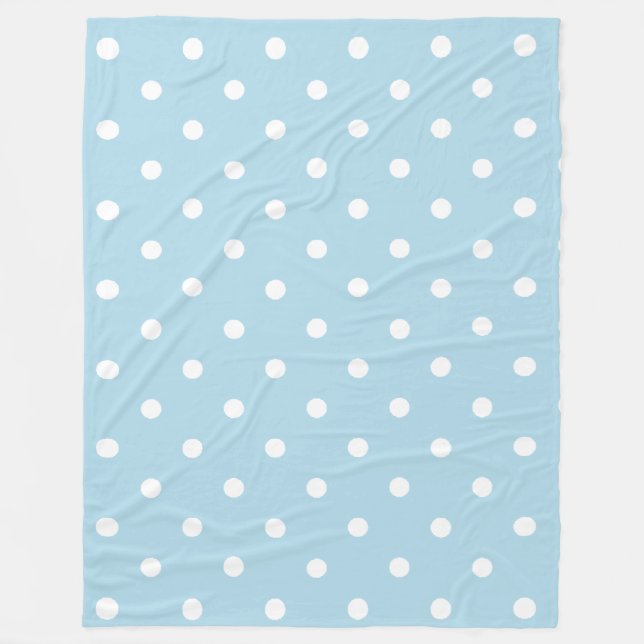 Baby blue Polka dots Fleecefilt (Framsidan)