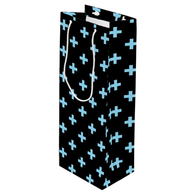 Baby blue polka kor på svart (Framsidan Vinklad)