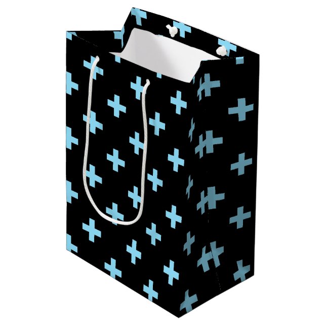 Baby blue polka kor på svart (Framsidan Vinklad)