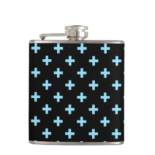 Baby blue polka kor på svart fickplunta