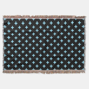 Baby blue polka kor på svart filt