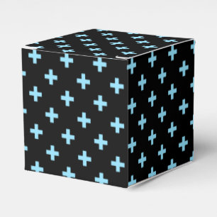 Baby blue polka kor på svart presentaskar