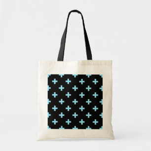 Baby blue polka kor på svart tygkasse