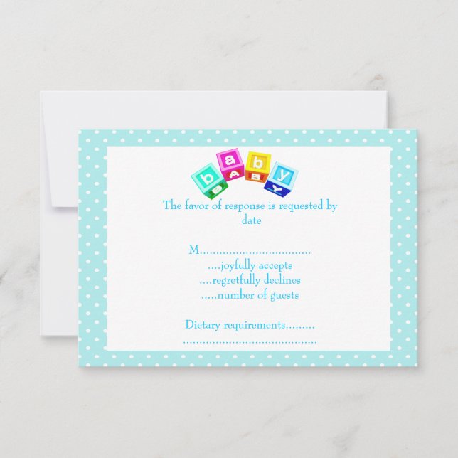 baby blue polka punktblock OSA kort (Framsida)