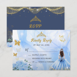 Baby blue press Princess Glitter Quinceañera OSA Kort