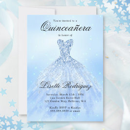 Baby blue Quinceanera Inbjudningar