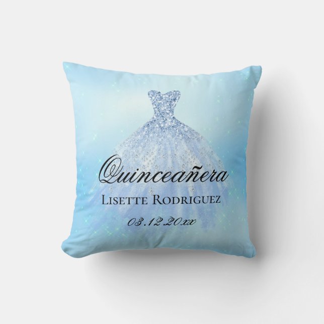 Baby blue Quinceanera-Personlig Kudde (Framsida)