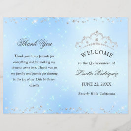 Baby blue Quinceanera-program
