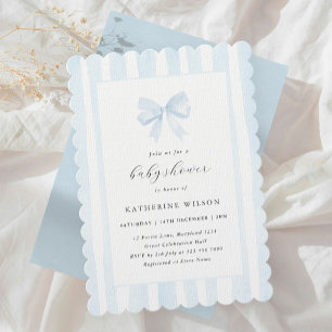 Baby blue Rand & babyskor Inbjudningar
