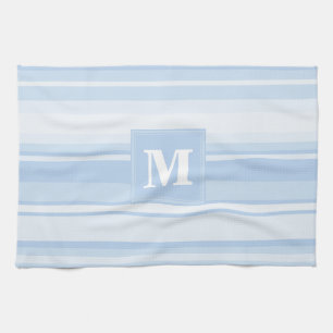 Baby blue randar för Monogram Kökshandduk