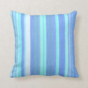 Baby blue randigt Burlaptryckmönster Kudde