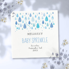Baby Blue Regndrop Baby Pojke Sprinkle Shower Pappersservett