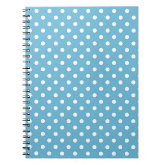 Baby blue Retro Polka dots Anteckningsbok Med Spiral