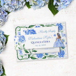 Baby blue Ro Princess Butterfly Quinceañera Band För Inbjudningskort