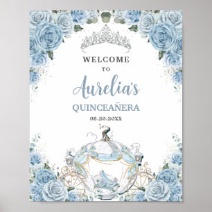 Baby blue Ro Princess Carriage QUINCEAÑERA 16:e Poster