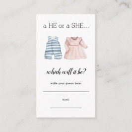 Baby blue Rosa Hon Skriva gissar Gender Reveal Tilläggskort