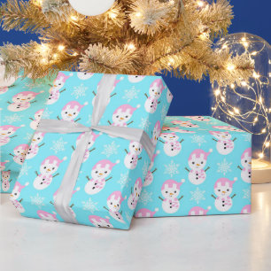 Baby Blue, Rosa & Vit Julsnögubbe Presentpapper