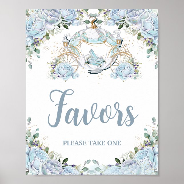 Baby Blue Roses Prinsessa Pumpa Bröllopsfavor Poster (Framsidan)