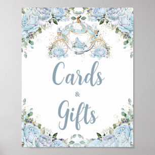 Baby Blue Roses Prinsessa Vagn Kort och presenter Poster