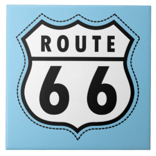 Baby blue Route 66-tecken Kakelplatta