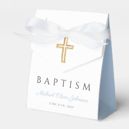 Baby Blue Script Religious Cross Pojke Dop Presentaskar