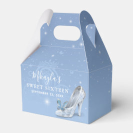 Baby blue Silver Shoe Cinderella Princess Party Presentaskar