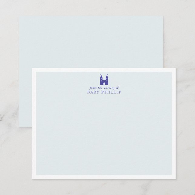 Baby Blue Slott Nurseries Notkort Anteckningskort (Fram/baksida)