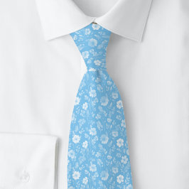 Baby Blue Små Blommor Slips