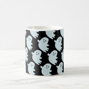 Baby blue Spöken Halloween på svart Kaffemugg