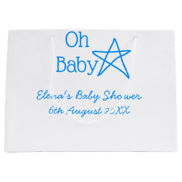 Baby blue stjärniga babydusch, lägg till namn