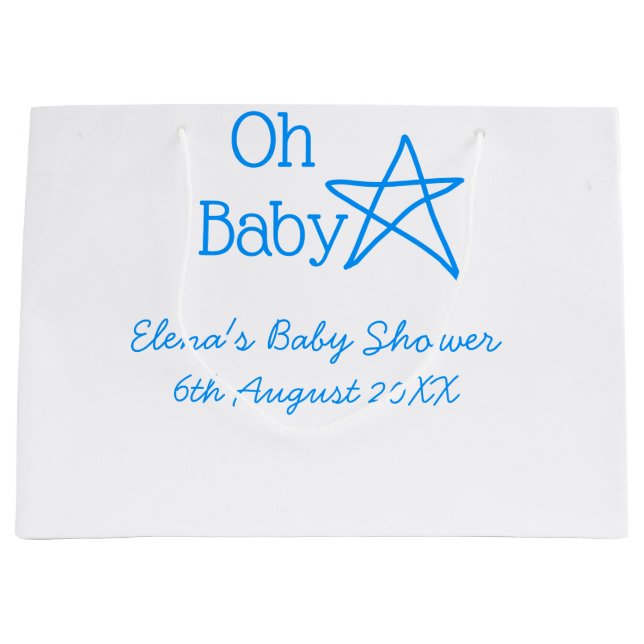 Baby blue stjärniga babydusch, lägg till namn (Framsidan)