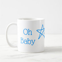 Baby blue stjärniga babydusch, lägg till namn