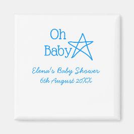 Baby blue stjärniga babydusch, lägg till namn magnet