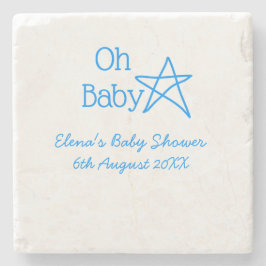 Baby blue stjärniga babydusch, lägg till namn stenunderlägg