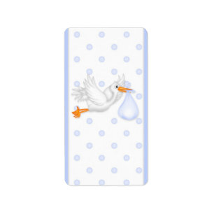 Baby blue Stork Hersheys Miniature Candy pub wrap Adressetikett