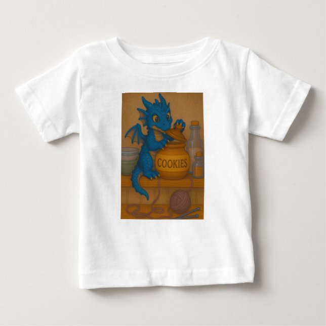Baby blue stormstorm i Cute, drakar kakor, fantasi T Shirt (Framsida)