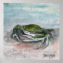 baby blue strandmålning med modern konst poster