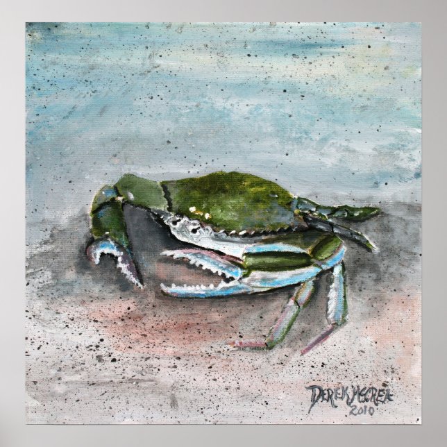 baby blue strandmålning med modern konst poster (Framsidan)