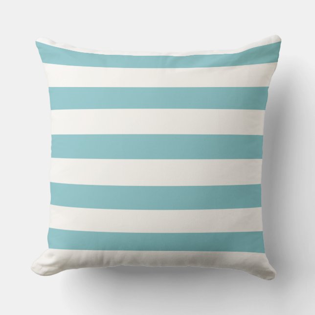 Baby blue strimlad Dekorativ kudde (Framsida)