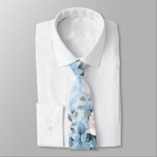 Baby Blue Stunning Vintage Blommönster Watercolor Slips