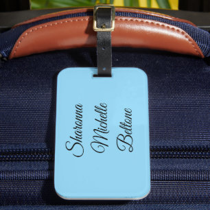 Baby Blue & Svart Standout Bagagebricka