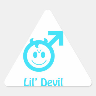 Baby blue symbol för Djävulen-manlig symbol Triangelformat Klistermärke