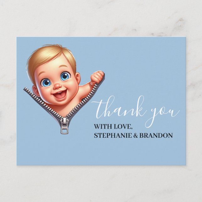 Baby blue Tack för att söka efter babyskor Vykort (Framsida)