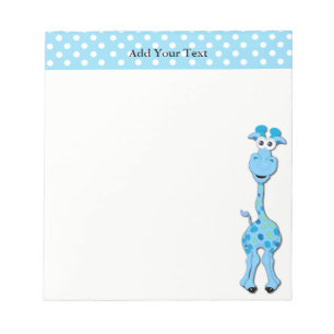 Baby blue tema för Giraffe Baby Shower Anteckningsblock