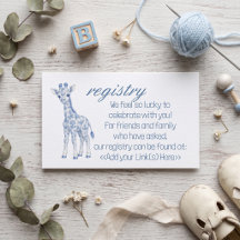 Baby Blue Toile Safari Baby Shower Registreringsko