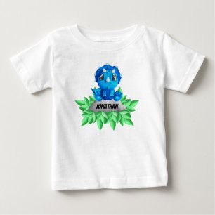 Baby blue Triceratops Dinosaur T Shirt